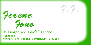 ferenc fono business card